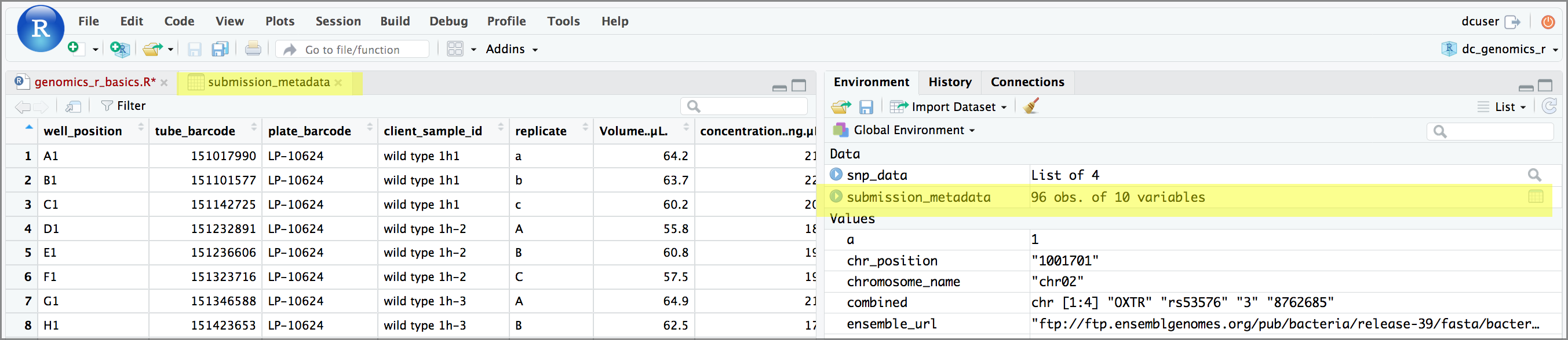 rstudio data frame view